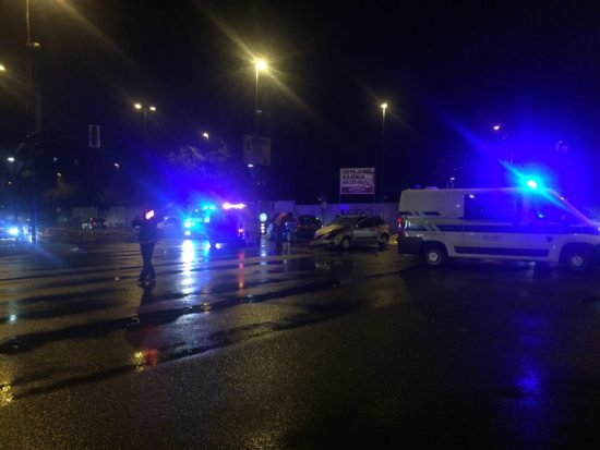 VIDEO: Dunajska v soju policijskih luči