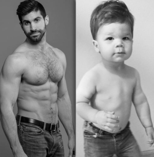 Otroček je kopiral strica manekena