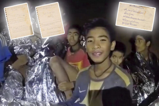 JOKALI BOSTE OB PISMIH DEČKOV, UJETIH V JAMI Mama in oče, ko pridem od tu, hočem, da gremo na določeno mesto