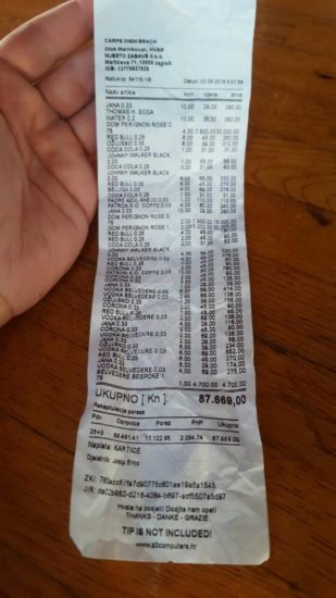 V TEM LOKALU NA HVARU PA SO ZASLUŽILI Poglejte, za koliko so izstavili račun