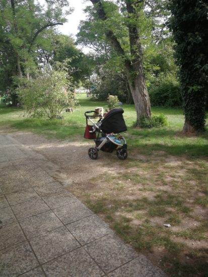 FOTO: OGORČENA BRALKA SE JE JAVILA IZ FIESE Malčka so v otroškem vozičku pustili samega pred WC-jem