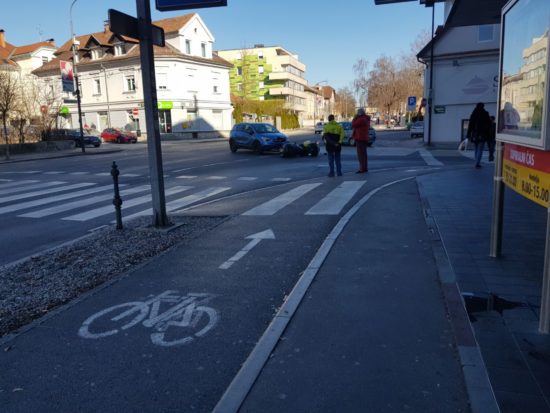 FOTO: Sredi Ljubljane je obležal