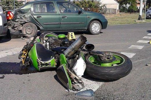 Na križišču Mariborske nesreča motorista