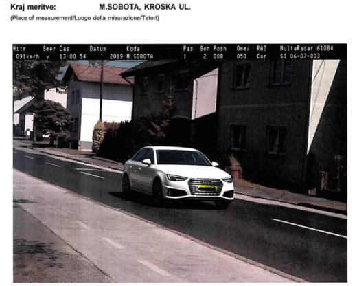 Omejitev je 50, z audijem si je prislužil 1000 evrov globe in 9 točk