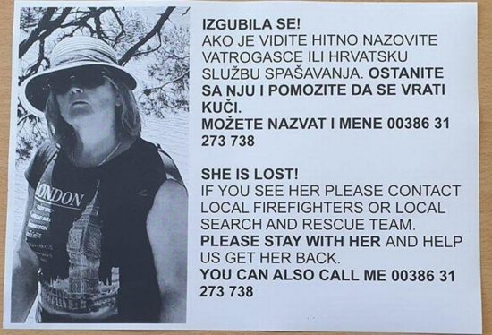 FOTO: Družina trdi, da so slovensko turistko videli, ena največjih iskalnih akcij v zgodovini Hrvaške pa se nadaljuje