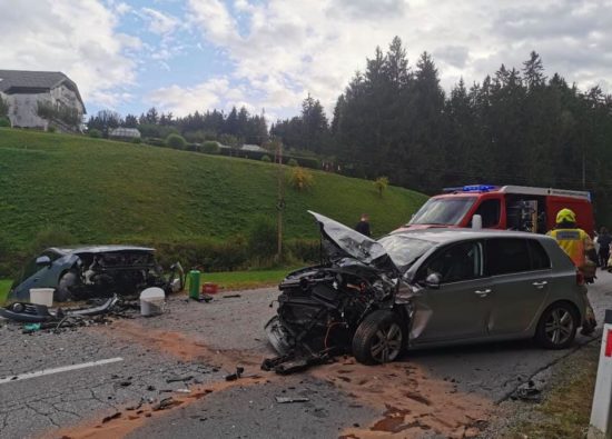 FOTO: Huda nesreča zaprla cesto: 4 osebe so morali rešiti gasilci, udeležen tudi pes
