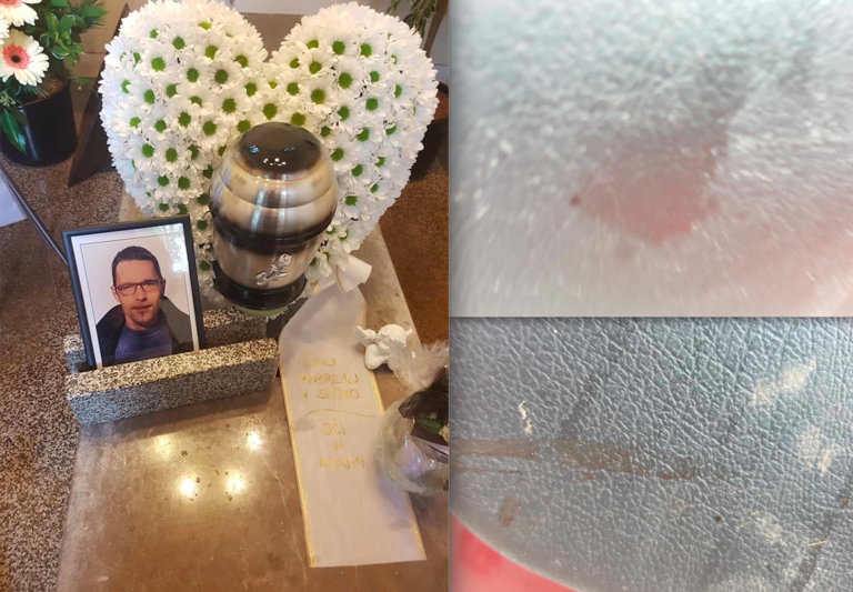 FOTO: Mati mrtvega Andreja objavila krvave fotografije avtomobila, v katerem je našla njegovo truplo: polno krvi v avtu, zunaj, znotraj, na majici