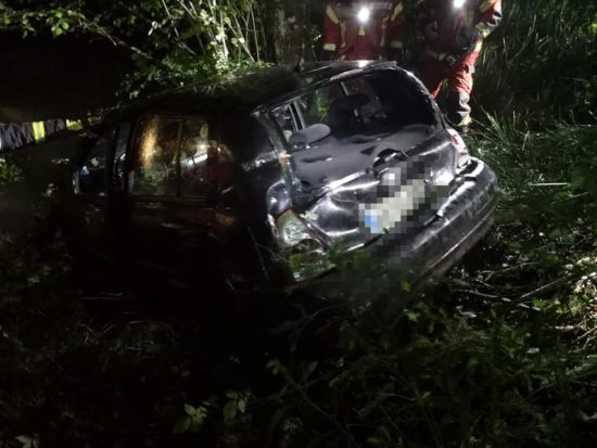 S ceste, v pločevini ena oseba
