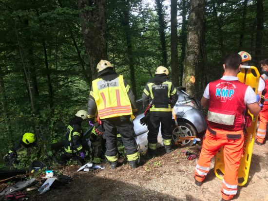 Voznik v drevo, ni preživel