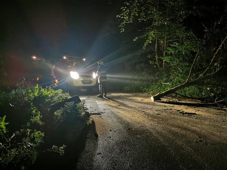 Pozno zvečer je dele države zajela huda ura: zalivalo objekte in prožilo plazove