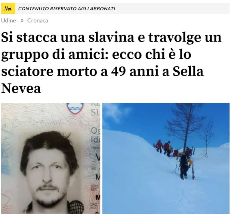 FOTO: To je Matej, za katerega je bilo usodno smučanje v Italiji
