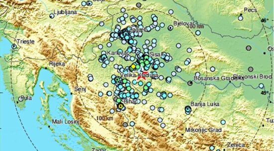 Nov potres pri Glini, magnituda 4,6