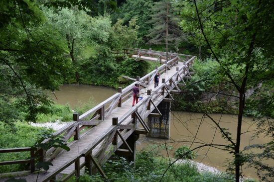 Padla z mosta v kanjon reke Kokre