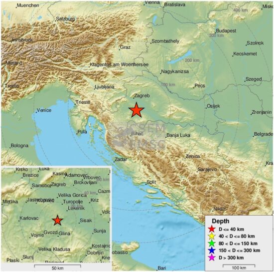 Okolico Zagreba malo pred 5. uro streslo
