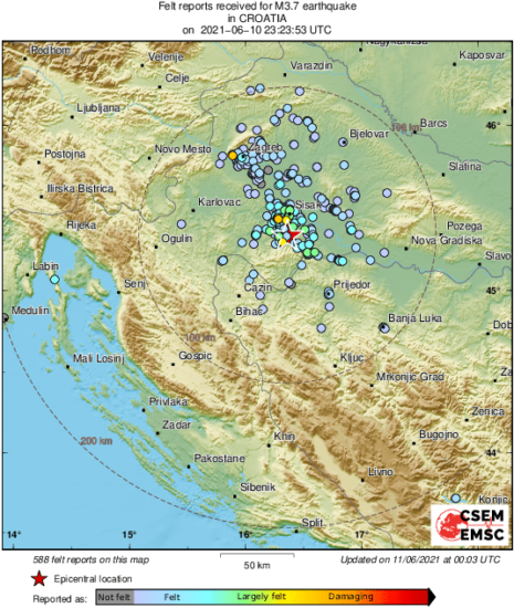 Hrvaško zjutraj spet streslo, v zadnjem tednu jih je veliko