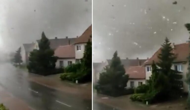 Objavljeni posnetki nedavnega tornada, takšne besede je češka policija namenila snemalcu