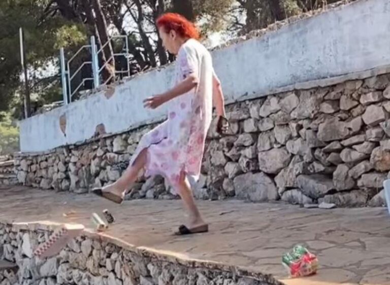 VIDEO: Ženska kričala na plavalce: To je moja plaža, to sem zgradila jaz! Policija jo preiskuje