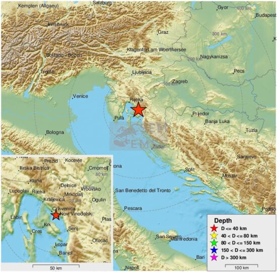 Neprijetno: Sever Jadrana zbudil potres, čutili so ga tudi na Krku