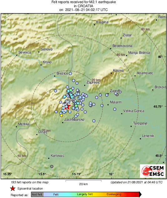 Tik ob meji dve minuti čez 6. uro potres