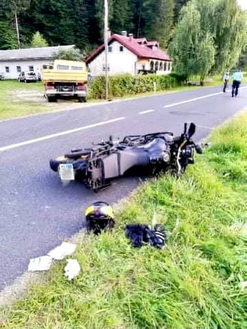 Huda nesreča motorista, reševalci na pomoč s helikopterjem