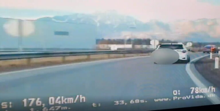 VIDEO: Dirkal po avtocesti, najvišja hitrost 204 km/h