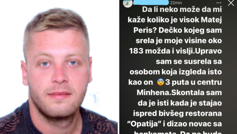 Policija preverja prijavo manekenke, ki trdi, da je v Münchnu videla pogrešanega Mateja