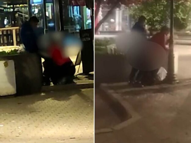 VIDEO: Policija našla par, ki se je predajal strastem v centru mesta! Mimoidoči so snemali, ženska pa …