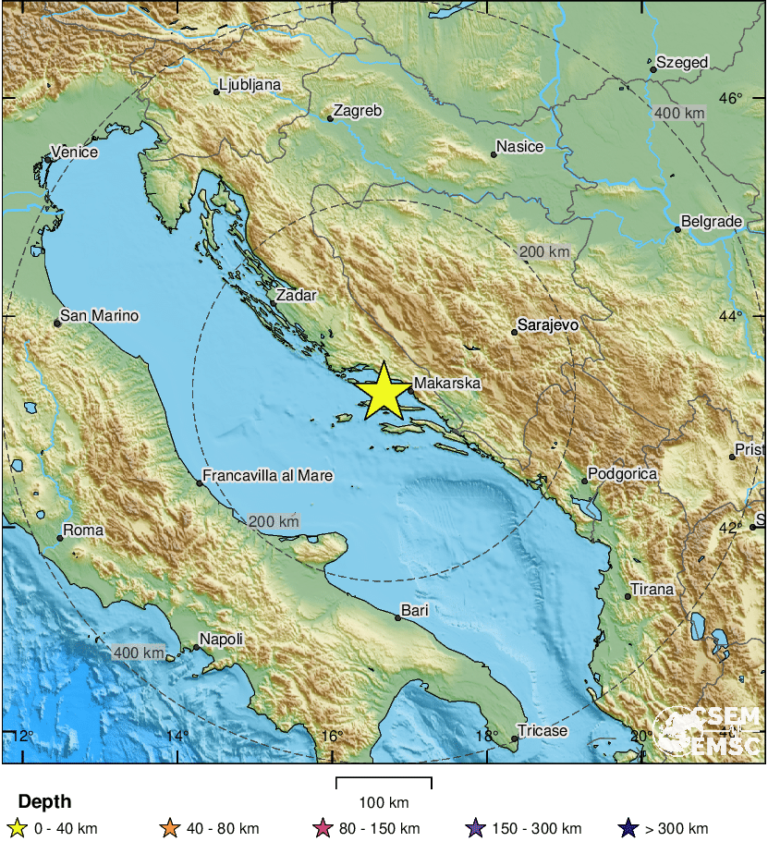 Potres jakosti 3,3 prebudil Dalmacijo, epicenter med otoki