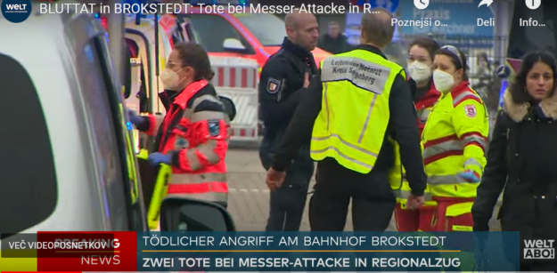 (VIDEO) Grozljiv pokol na potniškem vlaku: migrant, ki je z nožem divjal po vagonih, je dve osebi zabodel do smrti, pet je ranjenih